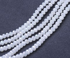 Faceted Glassbeads White Shine 4x3mm, 80 pieces