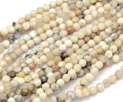 Natural White African Opal Gemstone Faceted Beads 4mm, strand 95 pieces