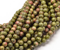 Natural Unakiet Edelsteen Kralen 4mm, streng 80 stuks