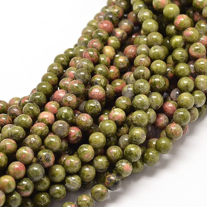 Natural Unakite Gemstone Beads 4mm, strand 80 pieces