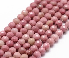 Natural Rhodoniet Edelsteen Facetkralen 4mm, streng 80 stuks