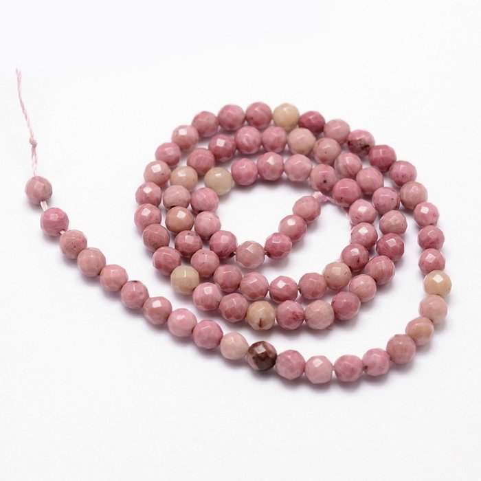 Natural Rhodoniet Edelsteen Facetkralen 4mm, streng 80 stuks