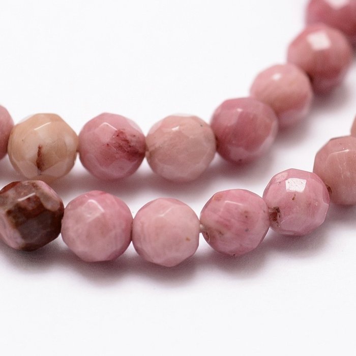 Natural Rhodonite Faceted Gemstone Beads 4mm, strand 80 pieces