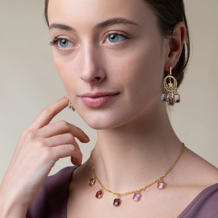 Making a Necklace and Earring Set with Crystal Glass Charms Inspi425