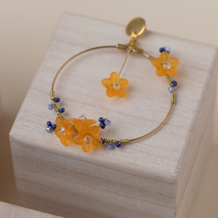 4 stuks Stainless Steel Hoop Earring Gold Plated 44x41x1.5mm - A31