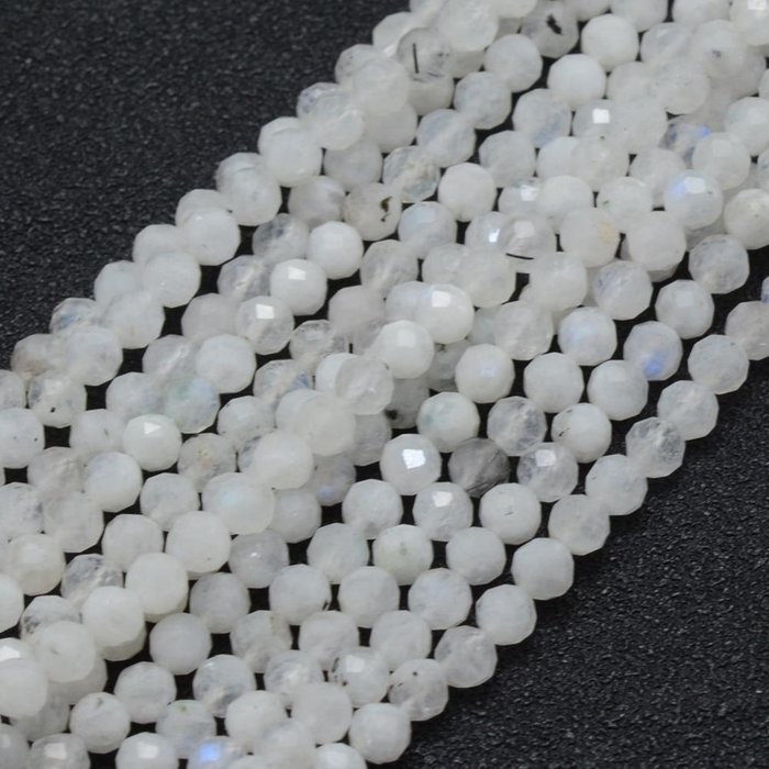 Natural Moonstone Gemstone Faceted Beads 4mm, strand 90 pieces
