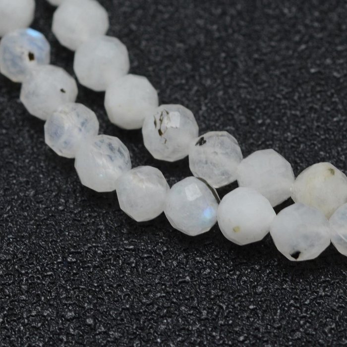 Natural Moonstone Gemstone Faceted Beads 4mm, strand 90 pieces