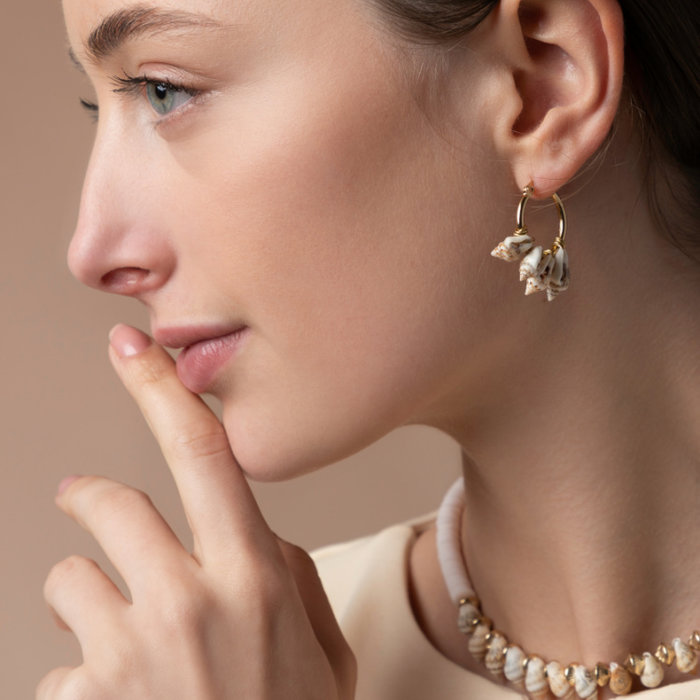 Schelpjes en Katsuki Kralen - Set Ketting, Armband en Oorbellen Inspi411