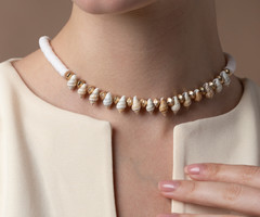 Schelpjes en Katsuki Kralen - Set Ketting, Armband en Oorbellen