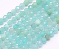 Natural Amazoniet Edelsteen Facetkralen 4mm, streng 90 stuks