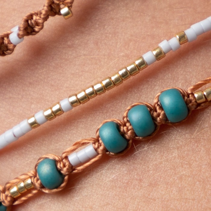 Geknoopte Armbandjes met S-lon en Miyuki Kralen maken Inspi421