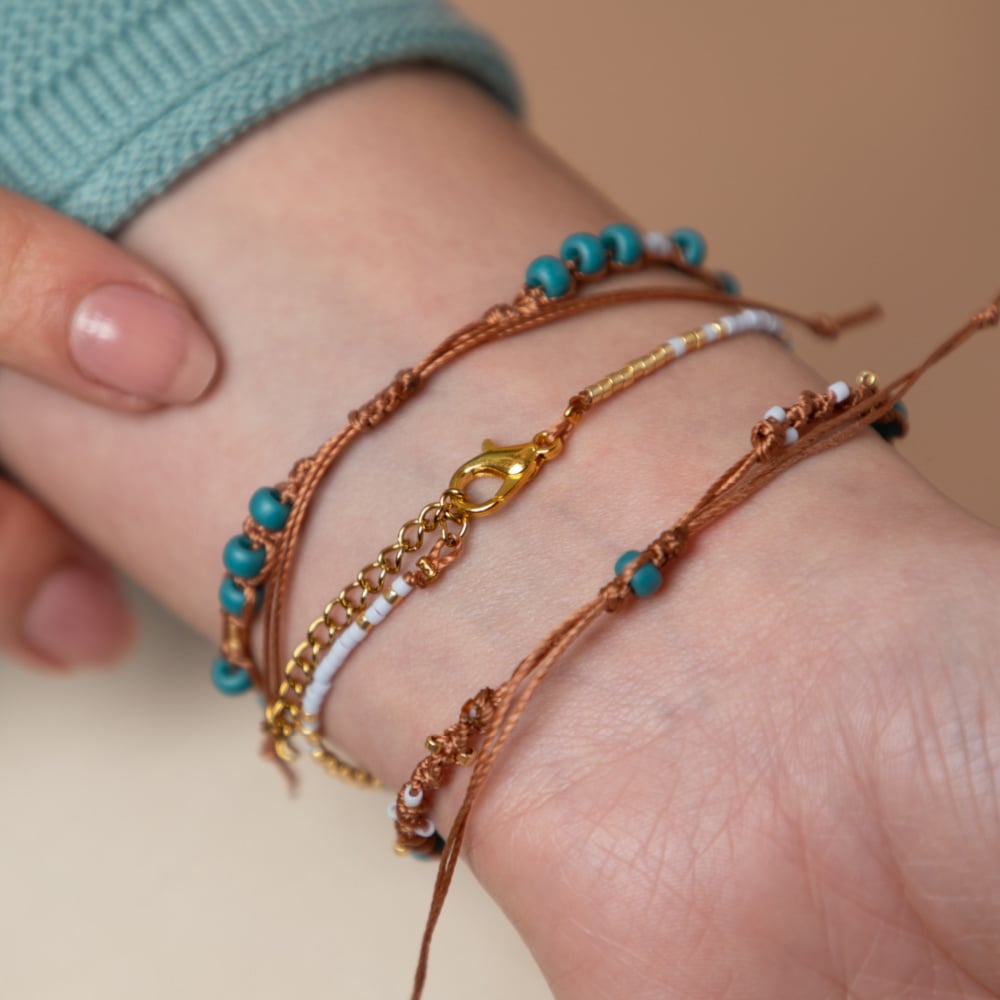 Bracelet Set with S-lon and Miyuki beads - Beads & Basics