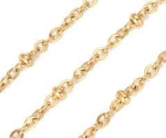Stainless Steel Chain 2x1.5mm with Bead, 1 meter