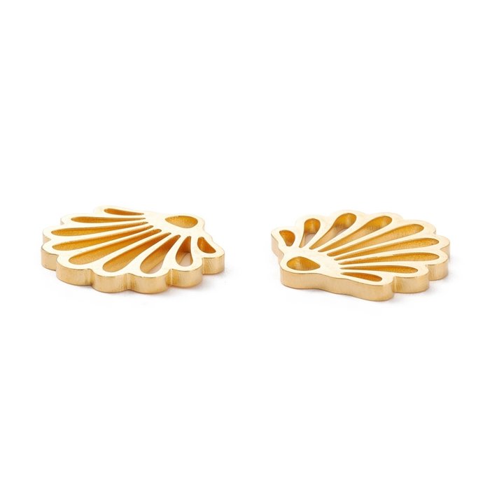 Stainless Steel Charm Shell 15x16mm