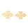 Stainless Steel Connector 18K Gold Plated Clover 20x15mm
