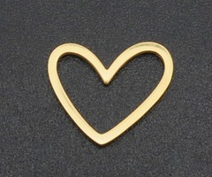 Stainless Steel Connector Heart 10.5x13mm