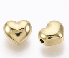 Stainless Steel Bead Heart 9x10mm