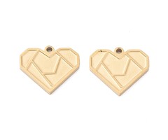 Stainless Steel Charm Heart 13x15mm