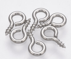 20 stuks Stainless Steel Schroefjes met Oog Zilver 8x4mm