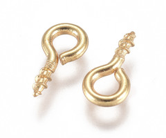 20 pieces Stainless Steel Screw Eye Pin Gold Plated 8x4mm