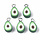 Polymer Beads Avocado 15x8x5mm, 5 pieces