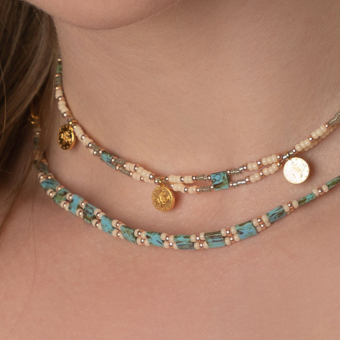 2 Necklaces with Miyuki Seedbeads and Tila Inspi435