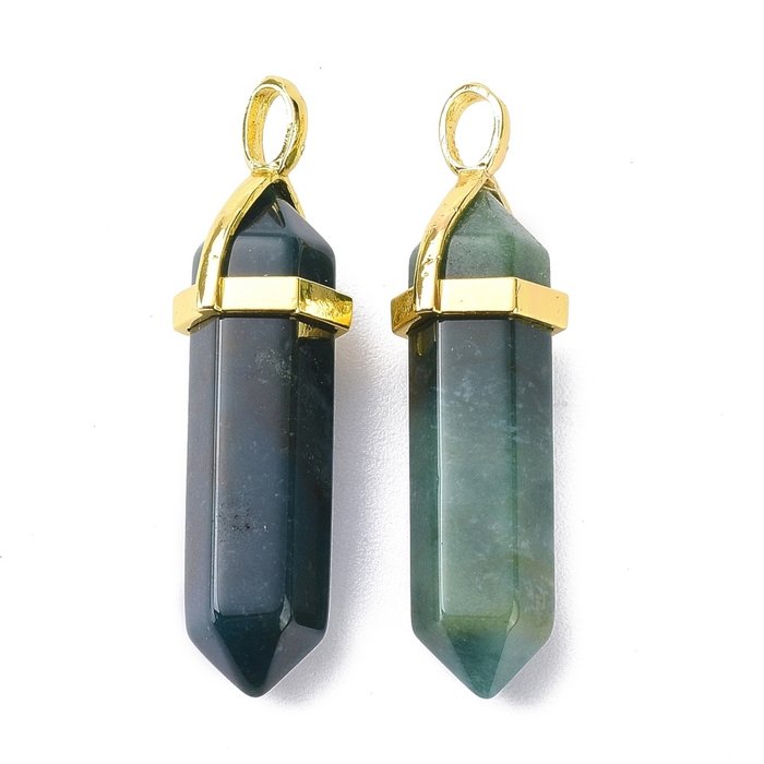 Natural Bullet Edelsteen Bedel 38~40x10~12mm Indiase Agaat