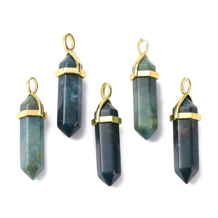 Natural Bullet Gemstone Pendant 38~40x10~12mm Indian Agate