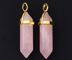 Natural Bullet Edelsteen Bedel 38~40x10~12mm Rozenkwarts