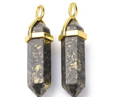 Natural Bullet Edelsteen Bedel 38~40x10~12mm Pyriet
