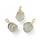 Natural Gemstone Charm 19~21x12~14x11~15mm Prehnite Gold Plated