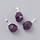 Natural Gemstone Charm 19~21x12~14x11~15mm Dark Amethyst Silver