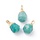 Natural Gemstone Charm 19~21x12~14x11~15mm Amazonite Gold Plated