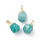 Natural Gemstone Charm 19~21x12~14x11~15mm Amazonite Golden