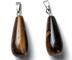 Natural Edelsteen Druppel Bedel 26~29x10mm Tijgeroog