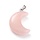 Natural Gemstone Moon Charm 29x18~21x7~10mm Rose Quartz