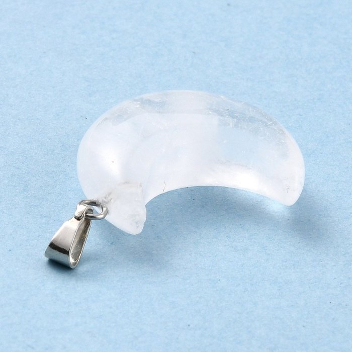 Natural Gemstone Moon Charm 29x18~21x7~10mm Quartz Chrystal