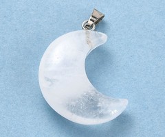 Natural Gemstone Moon Charm 29x18~21x7~10mm Quartz Chrystal
