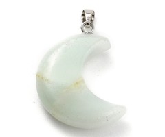 Natural Gemstone Moon Charm 29x18~21x7~10mm Amazonite