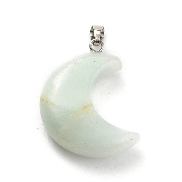 Natural Gemstone Moon Charm 29x18~21x7~10mm Amazonite