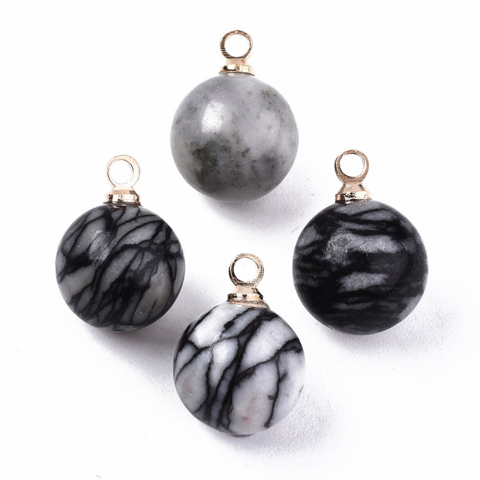 Natural Gemstone Charm 14x10.5mm Netstone