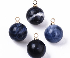 Natural Gemstone Charm 14x10.5mm Sodalite