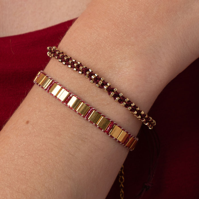 Miyuki Tila 5x5mm Plated Gold, 35 Pieces