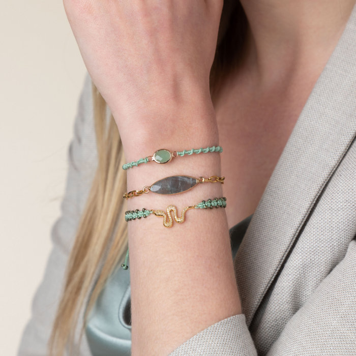 Luxe Tussenzetsel met Zirkonia 13x26mm Slang Gold Plated