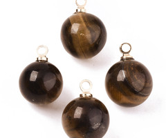 Natural Gemstone Charm 14x10.5mm Tiger Eye