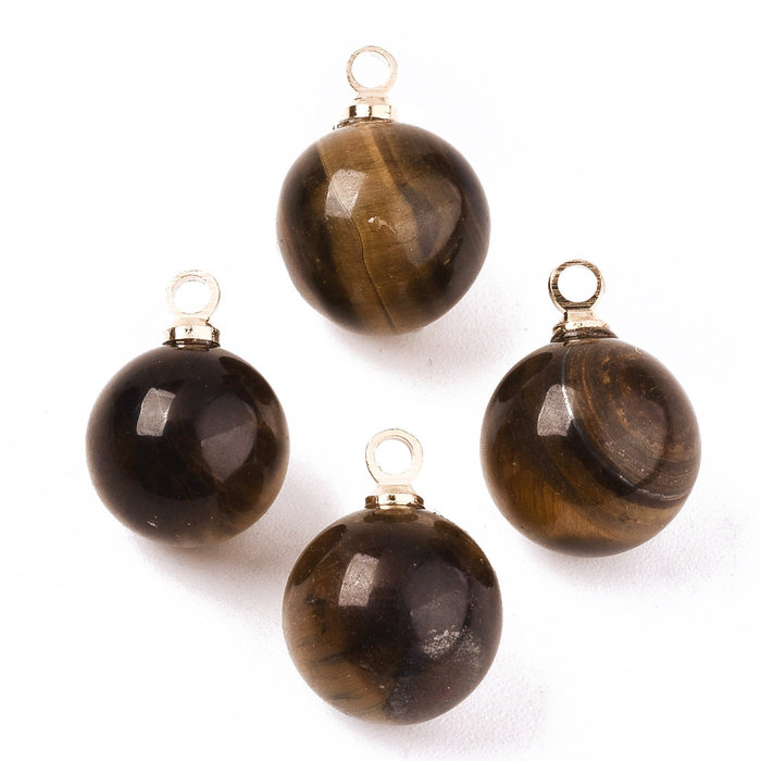 Natural Edelsteen Bedel 14x10.5mm Tijgeroog