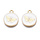 1006 Charm Butterfly White with Gold Nickel Free 18x15x2mm