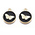 Charm Butterfly Black with Gold Nickel Free 18x15x2mm