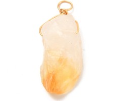 Natural Gemstone Nugget Charm Citrine 27.5~32x11~13x6.5~12mm