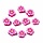 Polymer Beads Flower Pink 7~10x7~11x3~5mm, 10 pieces